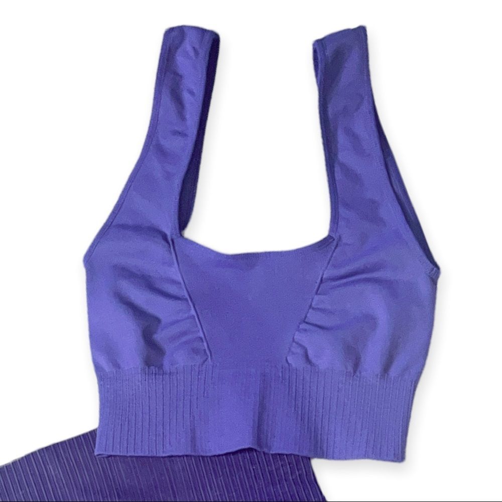 NEW Free People Movement Good Karma Leggings & Sports Bra in Purple_13